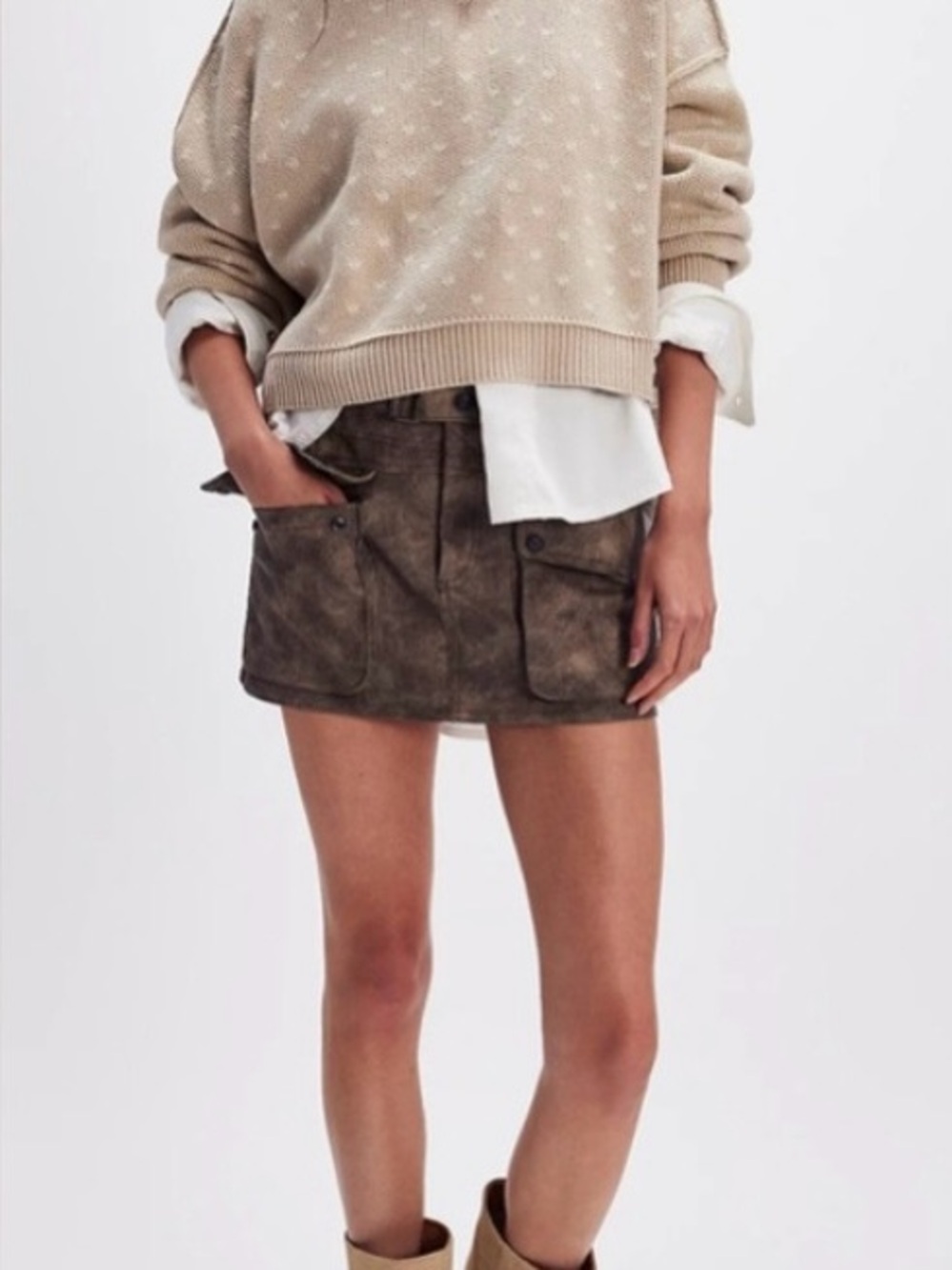 Free People Mod Moment Utility Mini Skirt